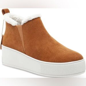 J Slides Cognac Suede Water-Proof Tan / White Slip-on Booties size 6